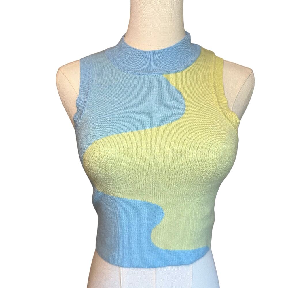 L.A. Hearts Retro Sleeveless Mock Neck Crop Top Size S Mod